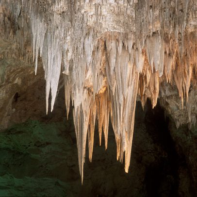 Bat viewing site. Carlsbad Cavern. New Mexico. Cave formations.